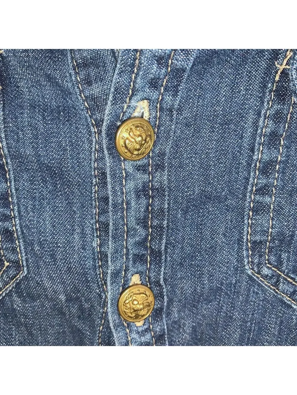 Polo Ralph Lauren Girls Denim Dress Size 14 Button Front Long Sleeve
